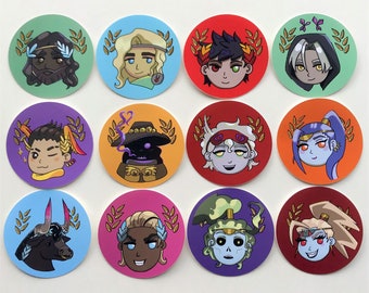 Hades Game - Unofficial Character Stickers - 45mm diameter vinyl sticker