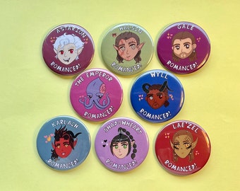 Baldur's Gate 3 58mm big badges - BG3 Romance Companion badges