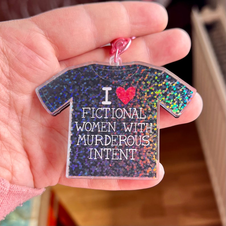 I 3 my fave character DOUBLE sided holographic keychain for your murder wife or old, slutty man image 8