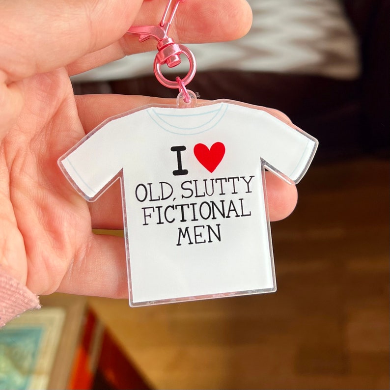 I 3 my fave character DOUBLE sided holographic keychain for your murder wife or old, slutty man image 5