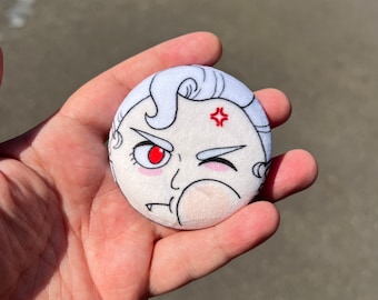 BG3 Minky Plush Button Badge , Astarion , 58mm Big Squishy Badge