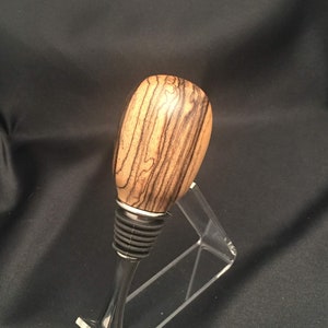 Hand Turned Black & White Ebony Stainless Steel Wine Bottle Stopper
