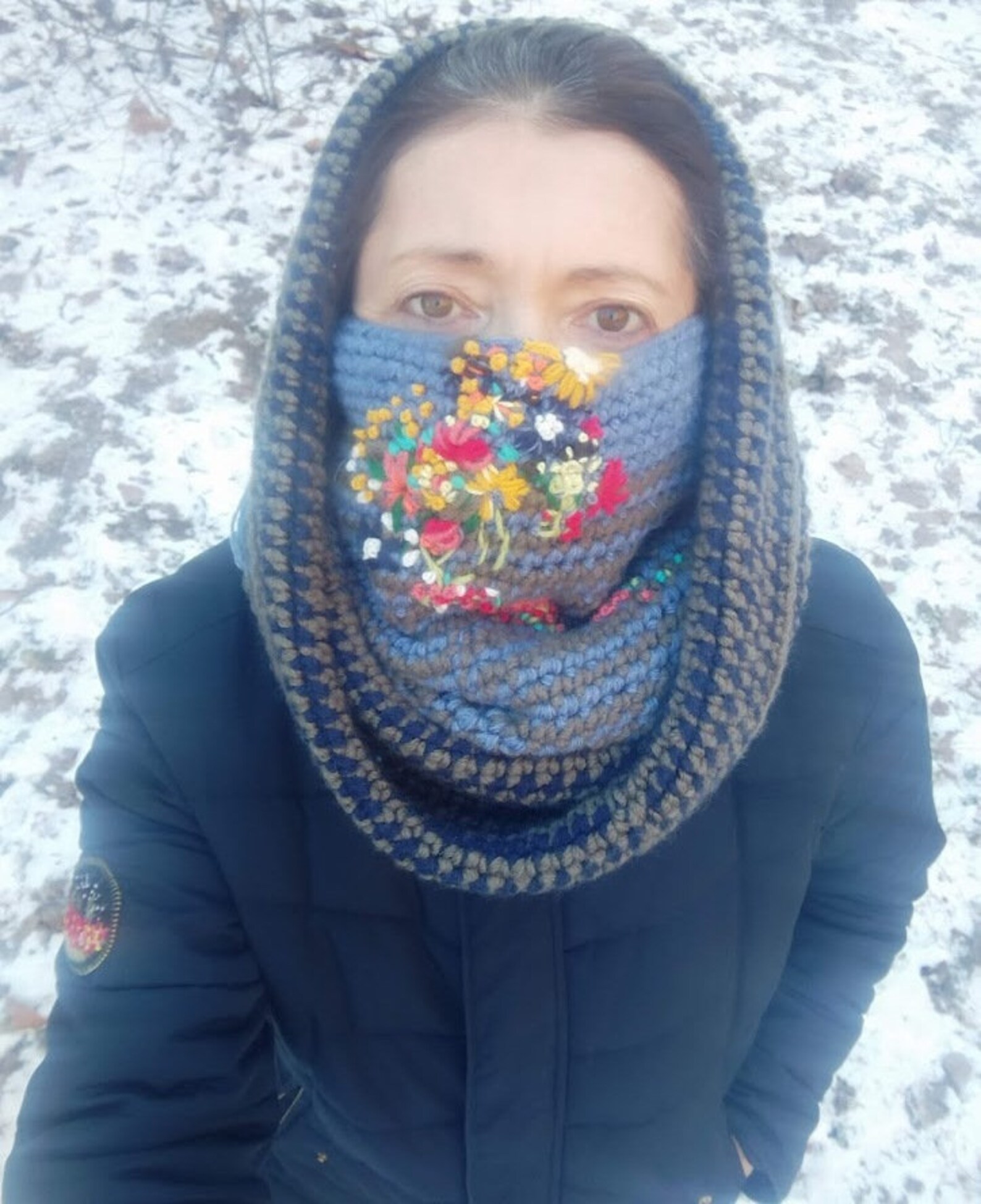 Scarf face mask pattern neck gaiter scarf hood snood Etsy