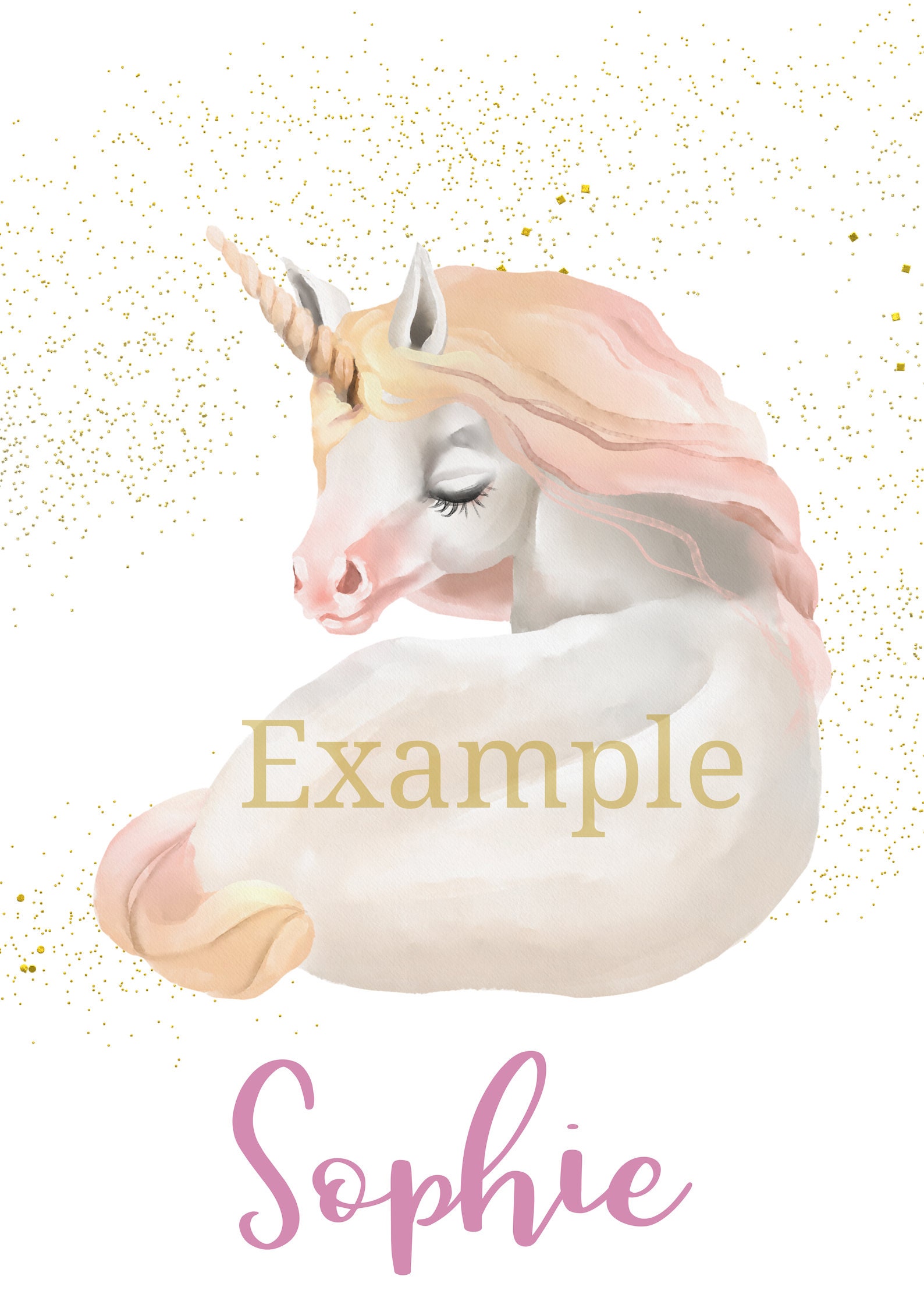 Impresión de unicornio nombre personalizado impresión | Etsy