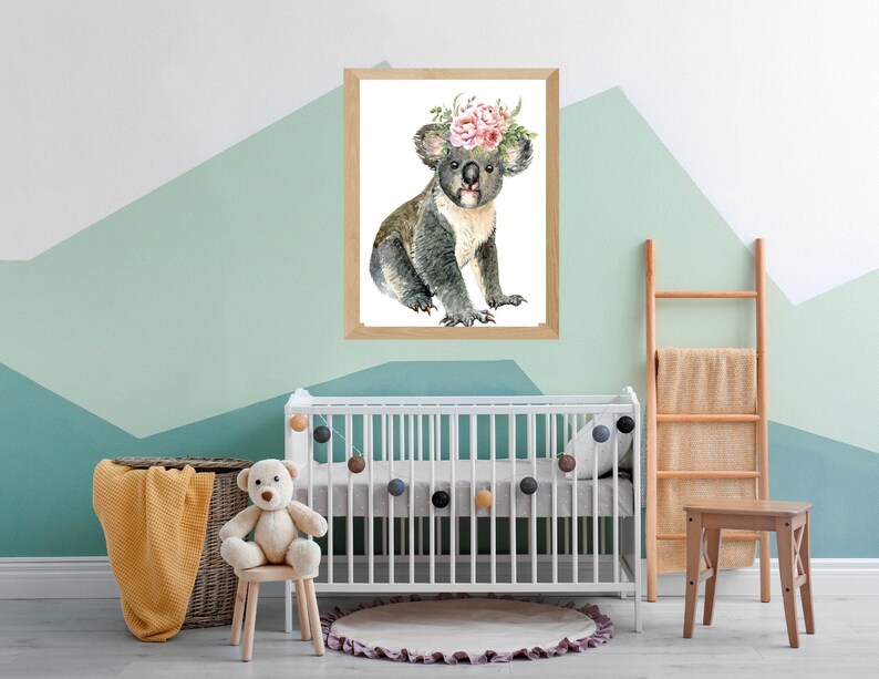 instant download,art koala nursery watercolor print print wall room Baby koala print Australian animal print nursery