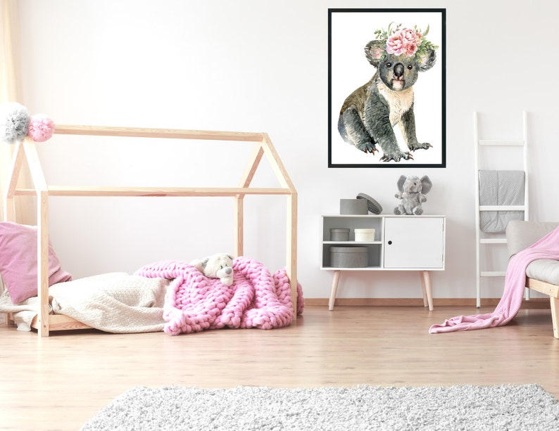 instant download,art koala nursery watercolor print print wall room Baby koala print Australian animal print nursery