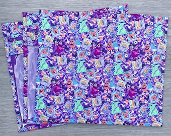 Project bag for cross stitch, needlepoint, embroidery, vinyl front storage bag, organizer