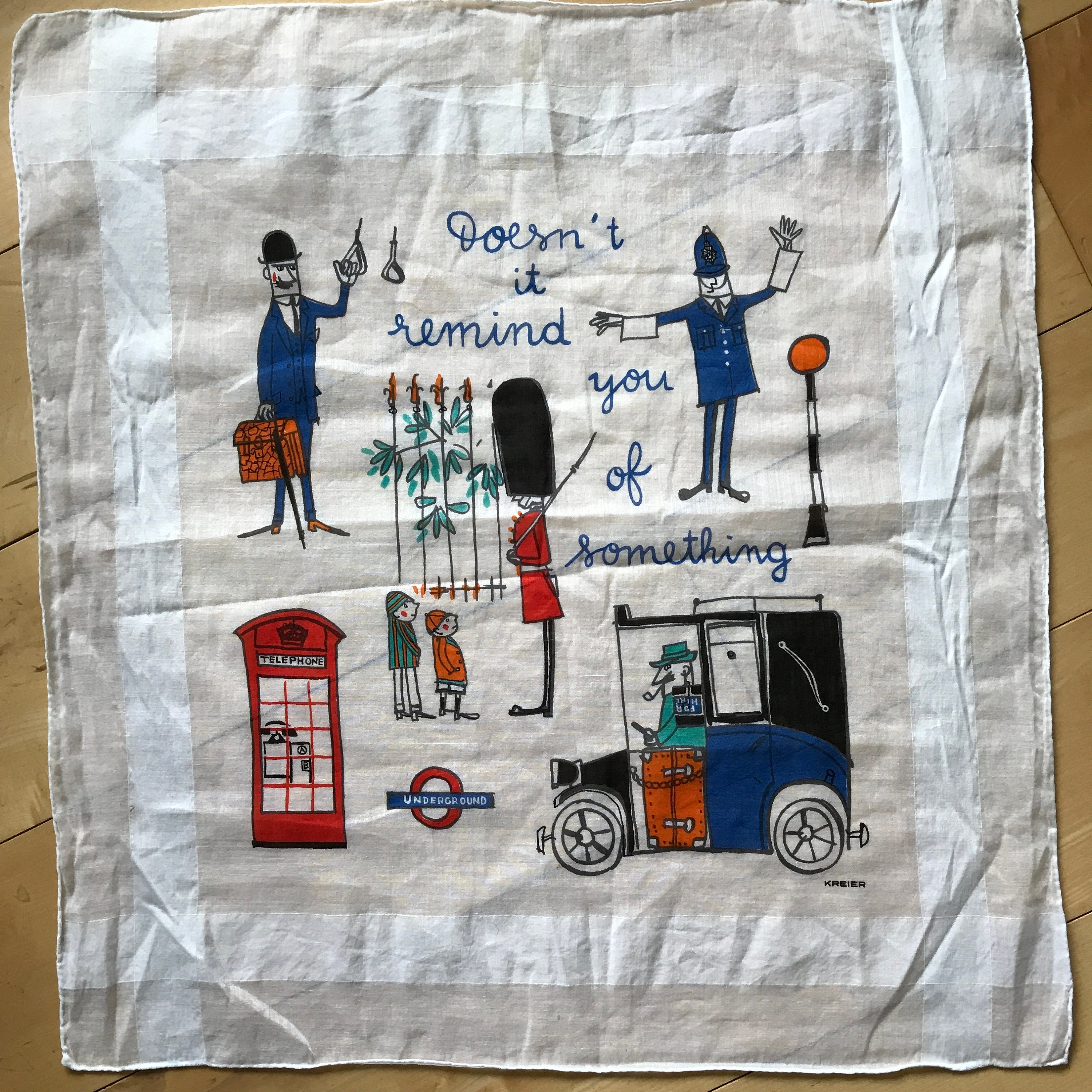 Vintage London Souvenir Cotton Handkerchief or Neck Scarf by Kreier Etsy