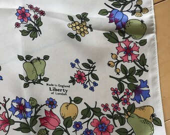 Vintage Liberty of London Fruits & Flowers Silk Scarf