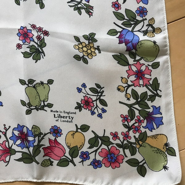 Vintage Liberty of London Fruits & Flowers Silk Scarf