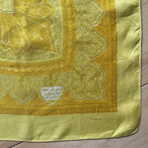 Vintage Liberty of London Yellow Paisley Silk Scarf