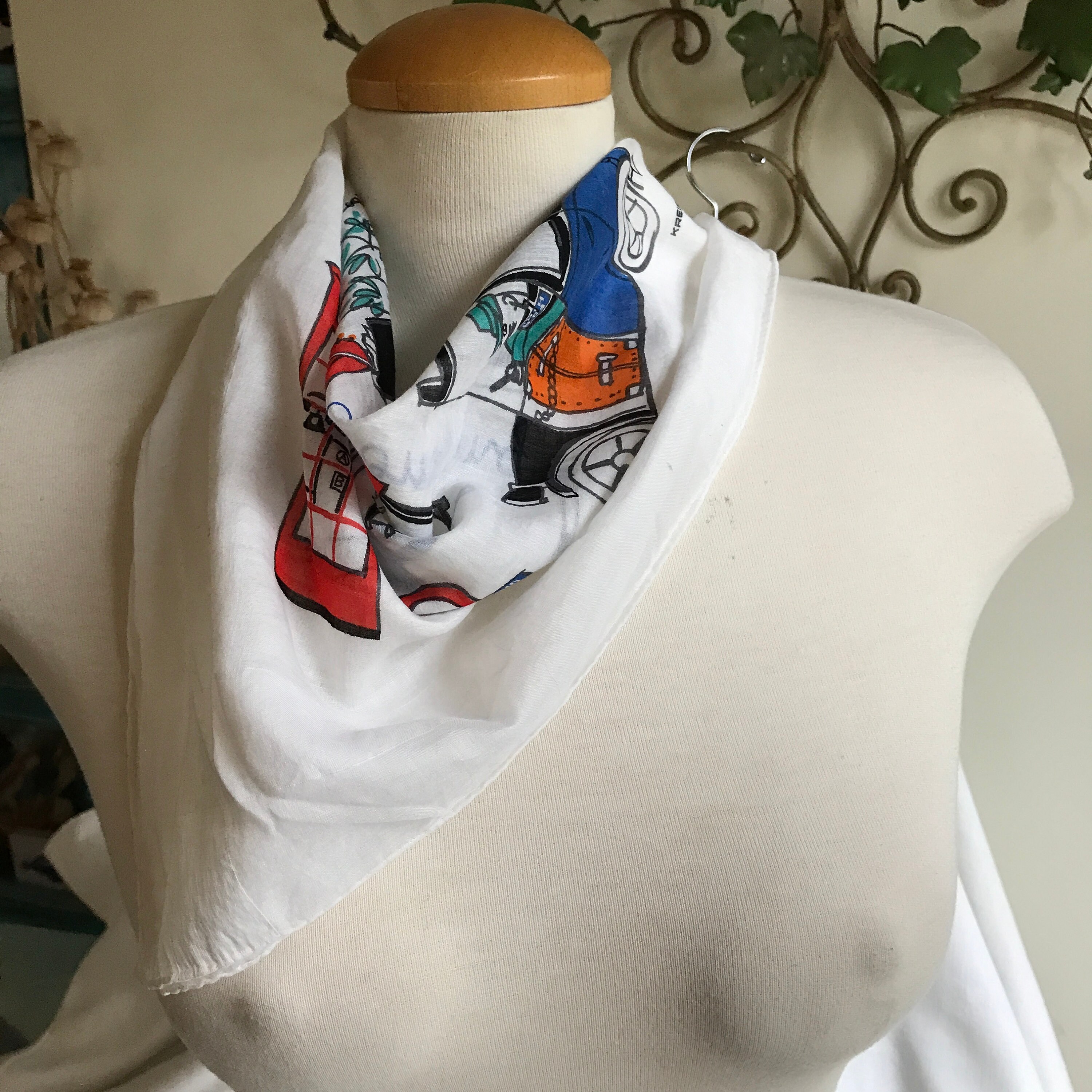 Vintage London Souvenir Cotton Handkerchief or Neck Scarf by Kreier Etsy