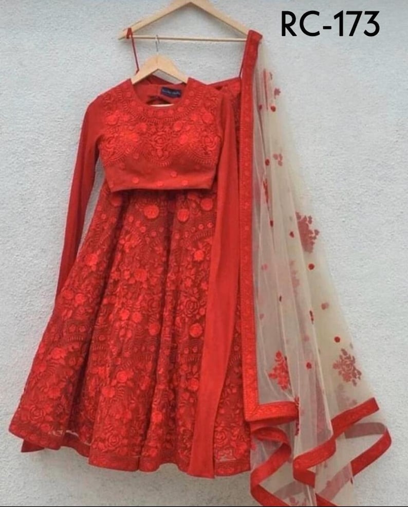 Lehenga Made to order Indian designer Embroidery Work Lengha Choli dupatta for women exclusive wedding party wear Lengha Choli for women