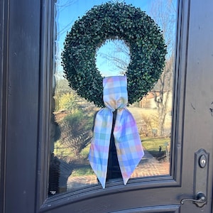 Wreath Sash “Easter/Spring Plaid”