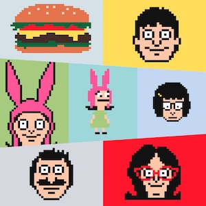 Bob&#39;s Burger&#39;s C2C Crochet Blanket Graphgan Pattern Collection