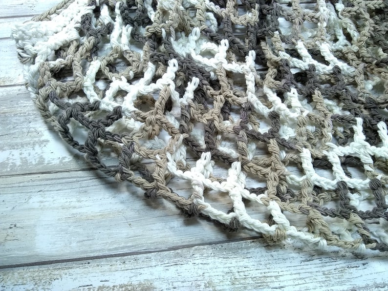 Handcrafted Crochet French Market Bag Chocolate Milk