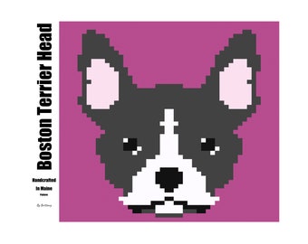 Boston Terrier Head C2C Crochet Blanket Graphgan Pattern