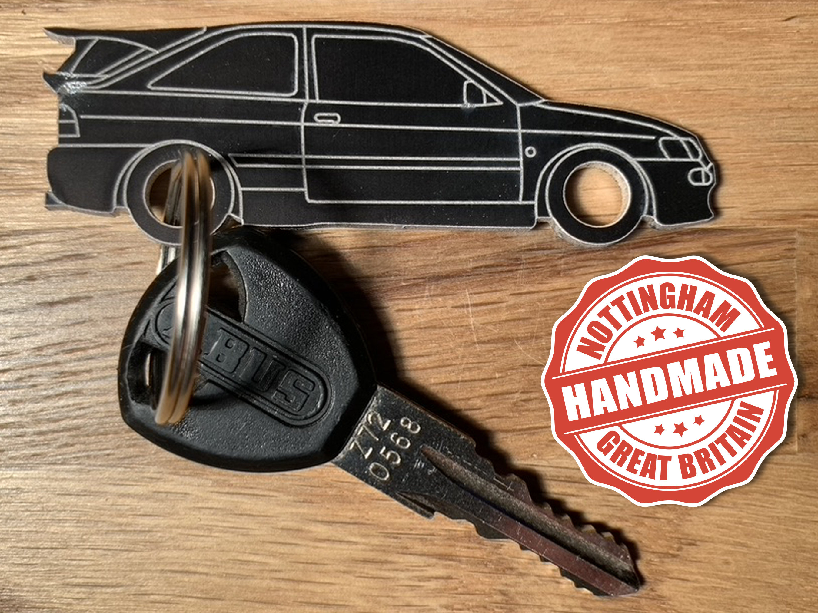 Escort RS Cosworth Metal Key Ring – Choose Your Car Colour (Silver Metal)