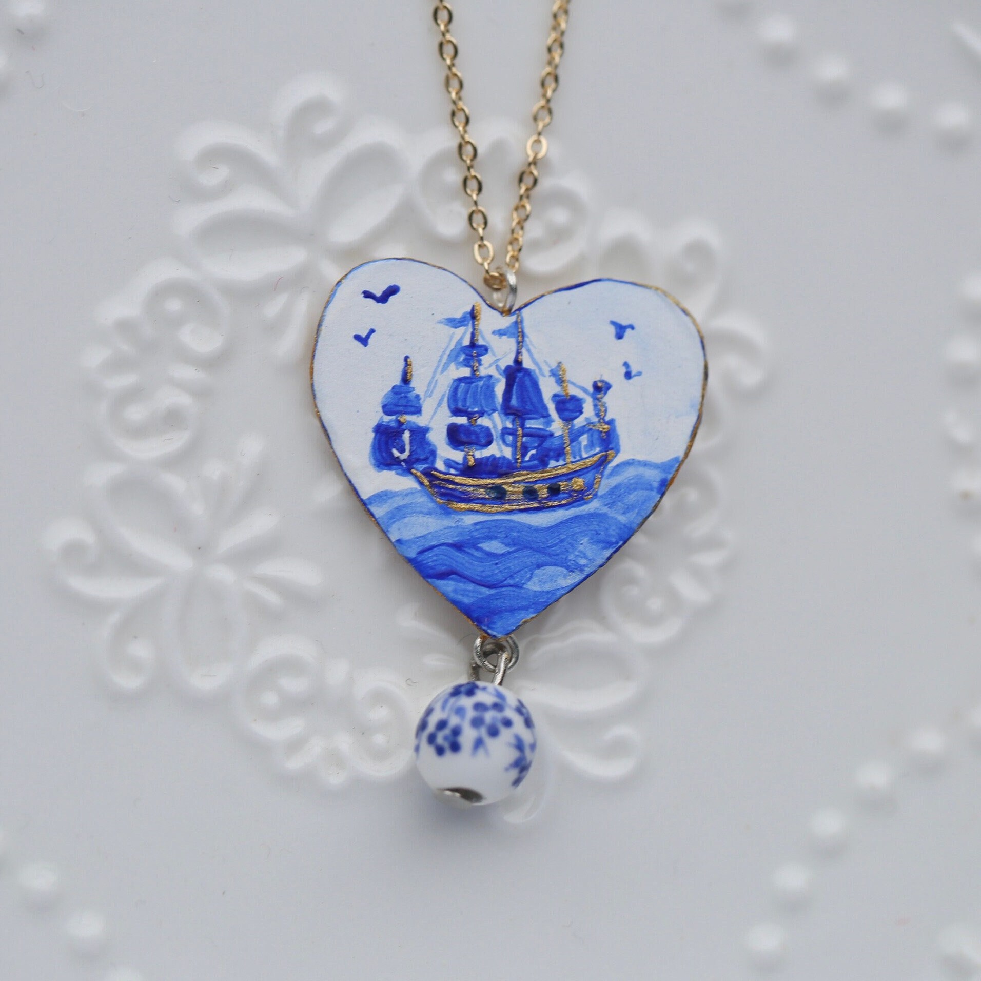 Porcelain Heart Necklace - Etsy