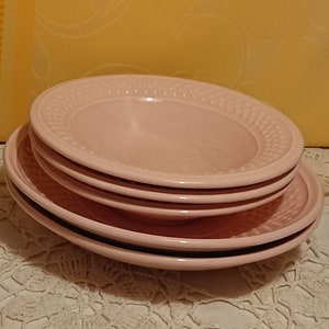 Plate and Bowl GENEVIEVE LETHU Porcelain Paris France 1990 / Tableware / Vintage decoration / Set of 2 plates and 3 Bowls