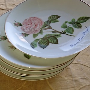 Paris Porcelain Plates France 80&#39;S / Tableware / Vintage Shabby Decor / Set of 5 White Porcelain Dessert Plates Paris