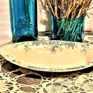 Tigela Ravier Faiança Boulenger Choisy le roi XIX França / Talheres Decoração vintage / Linha Derby ravier tinta azul decoração floral