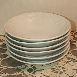Coupelles blanc porcelaine DESHOULIERES France Faïence / Art de la Table / Décoration vintage / 4 petites coupelles Deshoulières blanches