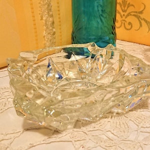 Crystal ashtray 60&#39;S square made in France / crystal ashtray / vintage retro decoration / collector / made in France / 60&#39;s