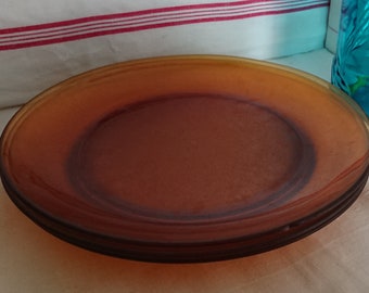 Lot De 6 Assiettes à Dessert DURALEX Ambre - 17.5 Cm, Fabriqué En France, Occasion Très Bon état