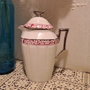 Limoges Porcelain Coffee Pot UC Art Deco 20&#39;S France / Retro Kitchen Decor Coffee / Porcelain Coffee Pot with Lid