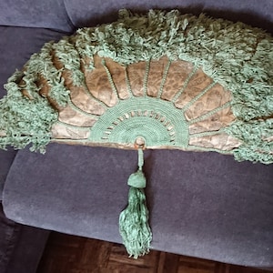 Art Deco cushion France Provençal XIX / retro vintage bedroom decoration / very large half-moon shaped cushion in authentic silk jacquard