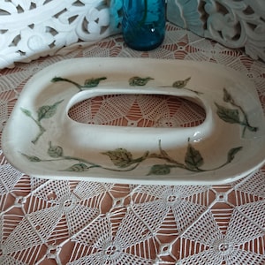 Asparagus Dishes Provençal France Faience XIX / tableware / vintage decoration / rectangular asparagus dish in terracotta