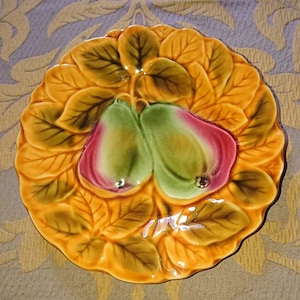 Sarreguemines barbotine France XX dessert plates / French manufacture / Tableware / sold in sets of 3 dessert plates