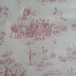 Tapete Toile Jouy 2000 Frankreich / Vintage-Papier mit Karmindruck, ländliche Dekoration / 1 Rolle neue dicke Papiertapete