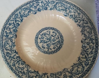 PlateS Gien Faience France XIX / Tableware / vintage decoration Shabby / Terre de Fer / lot 2 flat plates blue décor décor 37