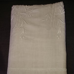 Sábanas de lino bordadas Francia Provenza 1900 / Arte popular / Antigüedades / Vintage / Sábanas para 2 personas monograma FA