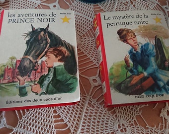 Books Mini Kids Red Library France 60's / 2 children's books pocket collection "the two golden roosters