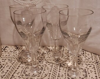 Verres Bistrot Absinthe Bar Vin France 1900 / Art de la table made in France Bar à Vin Vintage / un lot de 4 verres à pied Bistrot en Verre