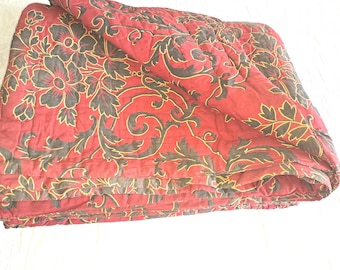 Provence Quilted Throw Bedspread France 19th Century Shabby Chic Bedroom Decoration Large Reversible Hand-Quilted Quilted Cotton with Wool Filling Handmade