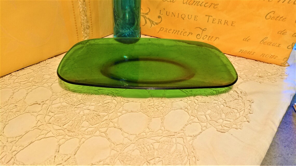 Rectangular VERECO Glass Green 70'S / Tableware / Vintage Etsy Canada