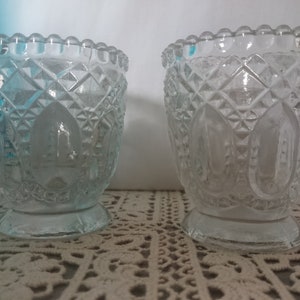 Crystal liqueur glasses France XIX / decoration Art of the table kitchen shabby vintage / set of 2 decorative chiseled crystal glasses heavy old