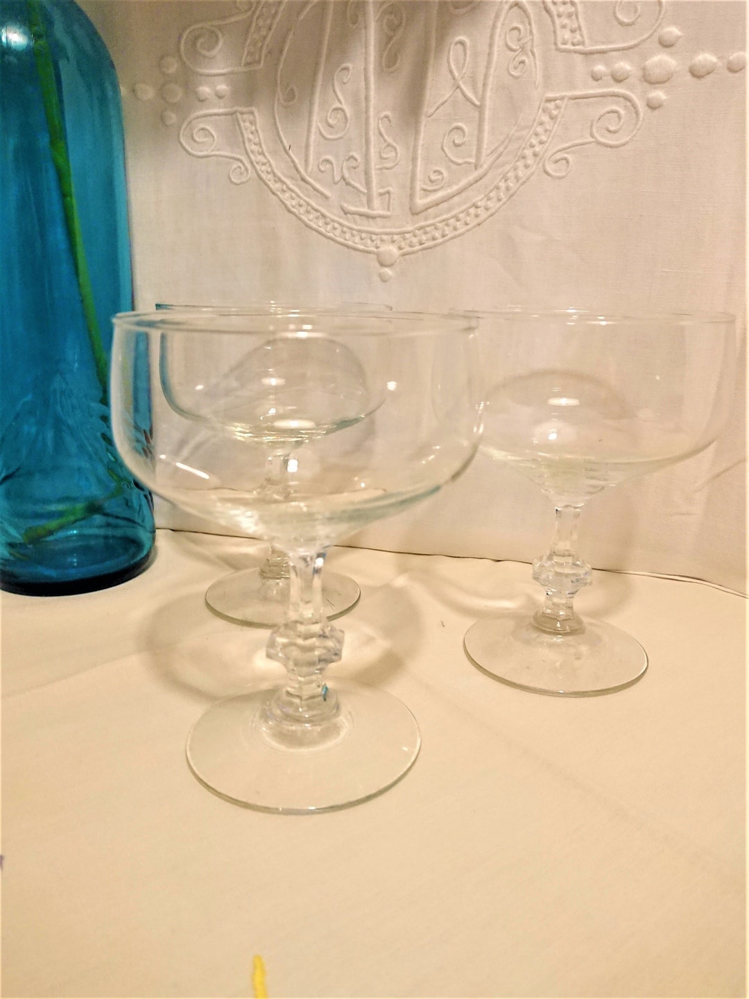 Champagne Crystal Glasses France 80'S Vintage / Tableware Etsy