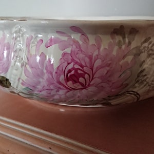 Sarreguemines XIX France basin / romantic bathroom decoration / Shabby vintage / large French basin Hand-Painted Wash Bowl