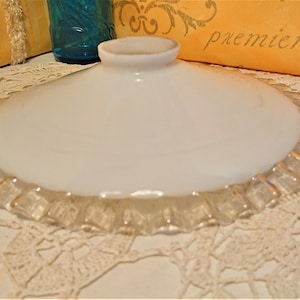 White Glass Lantern Pendant Light France 1940 / Lighting / Retro Kitchen Decor / White Pendant Light Only without Metal Support