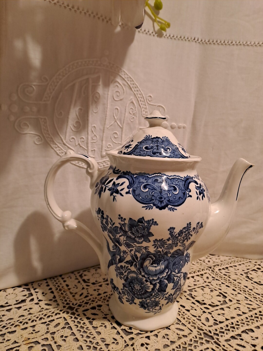 Blue Coffee Maker RIDGWAY English Faience WINDSOR 60'S / Tableware