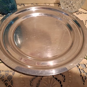 Silver Plate Degrenne goldsmith silverware INOX France 70 decoration Tableware serving tray cooking round silver metal plate