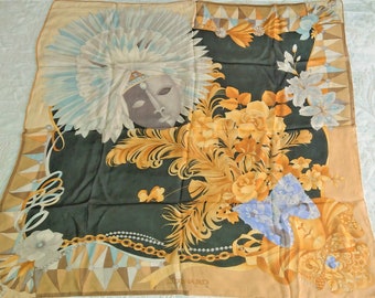 Silk Scarf Leonard Women France 80'S / Women's fashion accessory / French Haute couture / Collector / Chiffon square