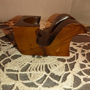 DUNHILL Pipe Stand Smoker Wood France 1990 Practical Decorative Vintage DUNHILL Pipe Stand in Varnished Wood Gift Idea for Smokers