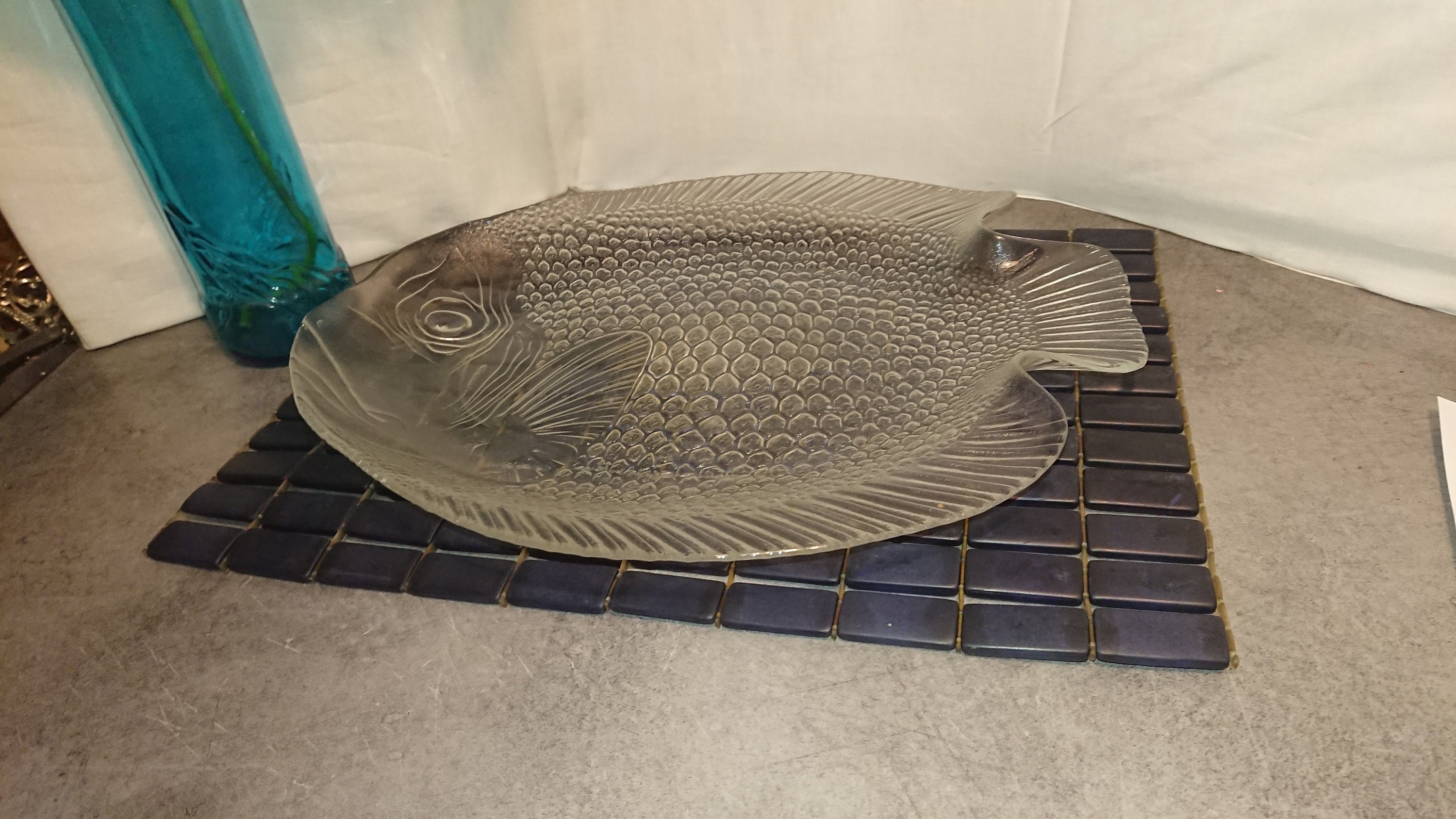 ガラス製魚皿、フランス、1970年代 / 食器 / 料理 / レトロなキッチン