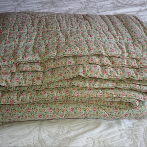 Boutis Plaid France Bedspread 1900 / bedroom decoration / handmade / Boutis hand / Provencal printed boutis handmade for single bed